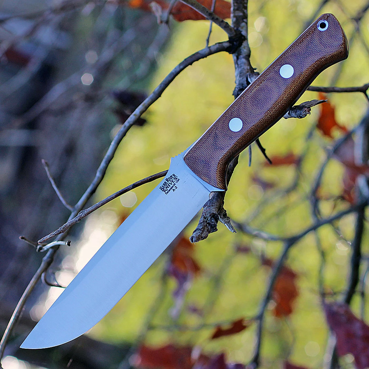 Bark River 113MNC Bravo 1.5, 5.8" A-2 Plain Blade, Natural Canvas Micarta Handle 1 Bark River 113MNC Bravo 1.5, 5.8" A-2 Plain Blade, Natural Canvas Micarta Handle