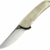 Bestech Knives Swift Linerlock G30C2, 3.5" D2 Satin/Black Plain Blade, Beige Micarta Handle