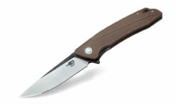 Bestech BTKG09C1 Spike, 3.50" Sandvick 12C27 Black/Satin Plain Blade, Biege GRN Handle