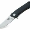 Bestech BTKG10A2 Thron, 3.0" Sandvick 12C27 Stonewash Plain Blade, Black G-10 Handle