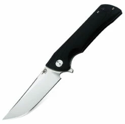 Bestech Paladin BG13A-1, 3.54" D2 Steel Stonewash Plain Blade, Black G-10 Handle