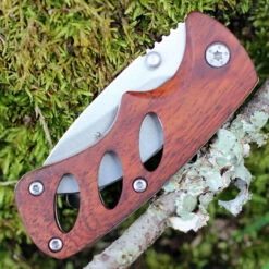 Browning Small Cocobolo Linerlock, 2" 440 Plain Blade, Cocobolo Wood Handle -Knifeworks Sales Shop br0097 1 54909.1566585956