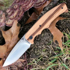 Browning Zebra Wood Linerlock, 3.25" Stainless Plain Blade, Zebra Wood Handle