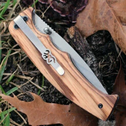 Browning Zebra Wood Linerlock, 3.25" Stainless Plain Blade, Zebra Wood Handle -Knifeworks Sales Shop br0178.2 84991.1566585964