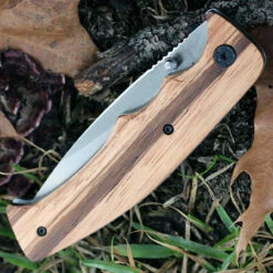 Browning Zebra Wood Linerlock, 3.25" Stainless Plain Blade, Zebra Wood Handle -Knifeworks Sales Shop br0178.3 25939.1566585964