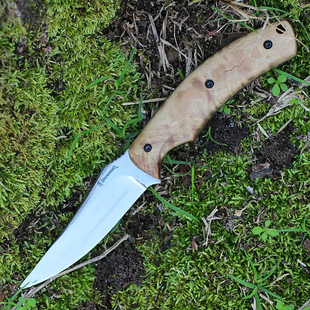 Browning Rosewood Fixed Blade, 3.5" Stainless Plain Blade, Rosewood Handle 1 Browning Rosewood Fixed Blade, 3.5" Stainless Plain Blade, Rosewood Handle