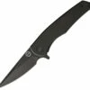 Burnside Strauss, 3.2" Black D2 Plain Blade, Black Titanium Handle