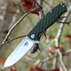 Bestech G02B Grampus, 3.5" D2 Plain Blade, OD Green G-10 Handle