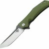 Bestech G05B2 Scimitar, 3.75" D2 Plain Blade, Green G-10 Handle