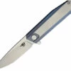 Bestech BT1701C Shogun, 3.54" CPM-S35VN Stonewash Plain Blade, Blue/Silver Titanium Handle
