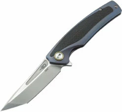 Bestech T1706A Predator, 3.6" CPM-S35VN Plain Blade, Purple Titanium Handle W/Carbon Fiber Inlay
