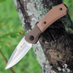 Buck Knives Buck Paradigm Assisted Open Knife 590BRS-B, 3" S35VN Satin Plain Blade, Brown Textured G-10 Handles