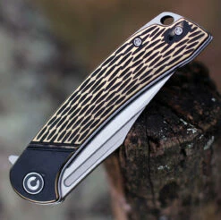 CIVIVI Dogma-Brass (3.46" Satin D2) C2014A -Knifeworks Sales Shop c2014A.3 17504.1674167846