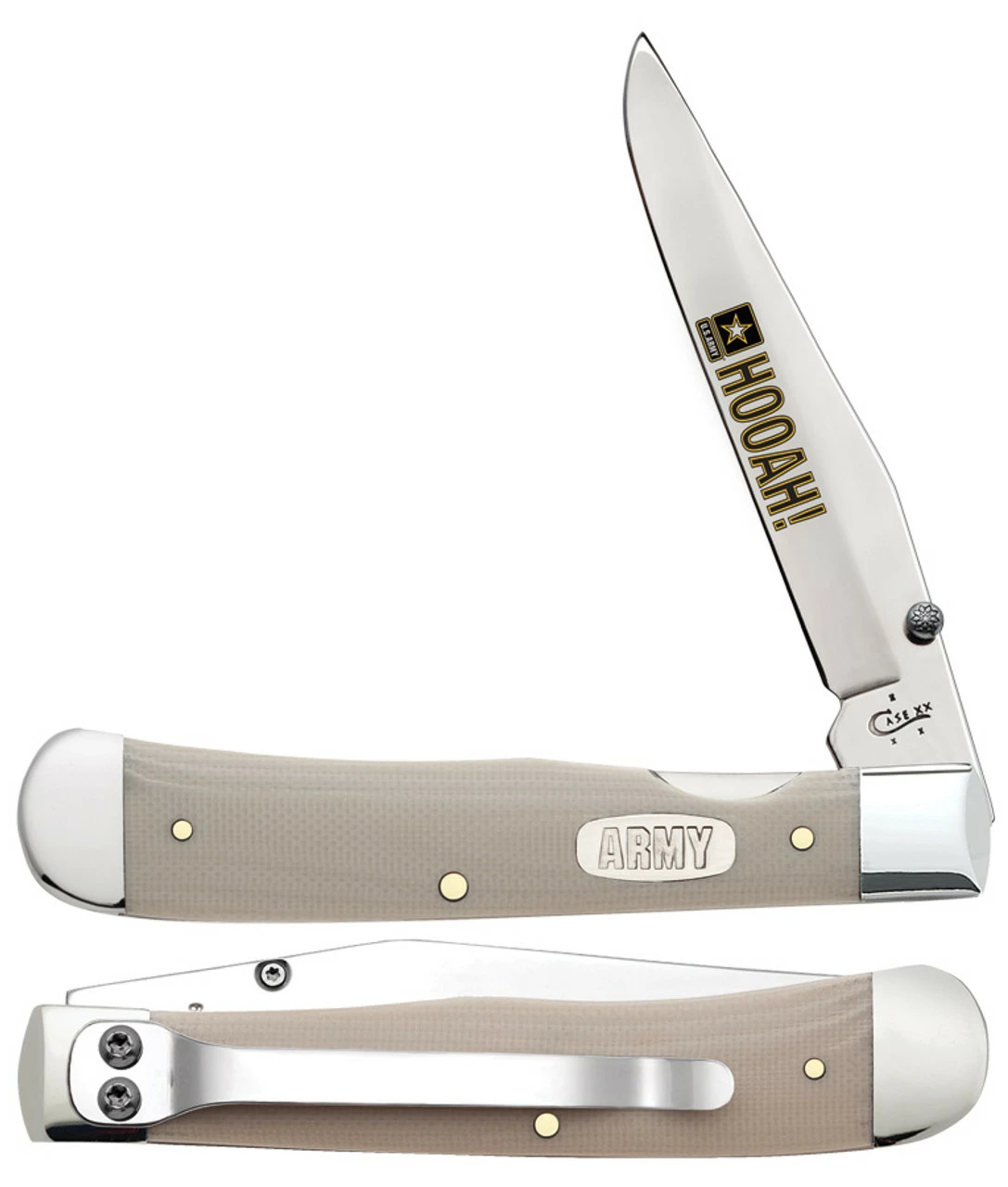 Case 15012 US Army TrapperLock W/Clip, Tan G-10 Handle (10154LC SS) 1 Case 15012 US Army TrapperLock W/Clip, Tan G-10 Handle (10154LC SS)