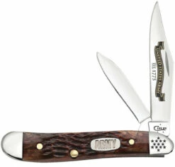 Case 15030 US Army Peanut, Rogers Jigged Walnut Bone Handle (6220 SS)