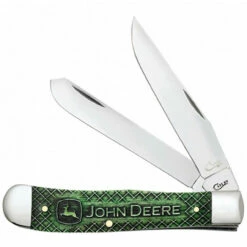 Case 15764 Trapper Gift Set, John Deere Natural Bone W/Green Color Wash (6254 SS)