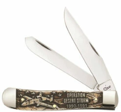 Case 22033 Trapper-Desert Storm-Natural Bone Handle With Amber Color Wash