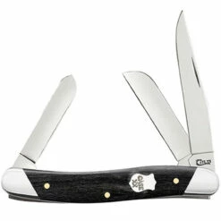 Case 32451 Medium Stockman, Slanted Bolster Ebony Wood (7318 SS)