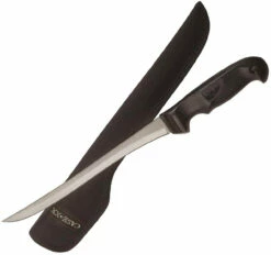 Case 363 9" Fillet Knife, Black Synthetic Handle, Black Nylon Sheath