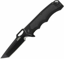 CRKT 7050 Septimo, 3.6" 8Cr13MoV Black Combo Blade, Aluminum Handles W/TPR Inserts