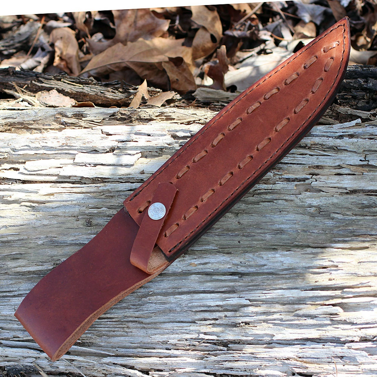 Damascus 1032 Bowie, 9" Damascus Plain Blade, Stag Handle 3 Damascus 1032 Bowie, 9" Damascus Plain Blade, Stag Handle - Image 3