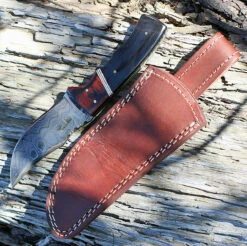 Damascus 1054 Skinner, 4" Damascus Plain Blade, Black Horn Handle -Knifeworks Sales Shop dm1054.2 95599.1566585942