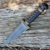 Damascus 1113 Dirk, 7" Damascus Plain Blade, Black Pakkawood Handle