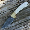 Damascus 1129 Small Skinner, 3" Damascus Plain Blade, Natural Bone Handle