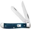 Case Mini Trapper CA11192, 3 1/2" Clip And Spey Blades, Smooth Mediterranean Blue Bone Handle