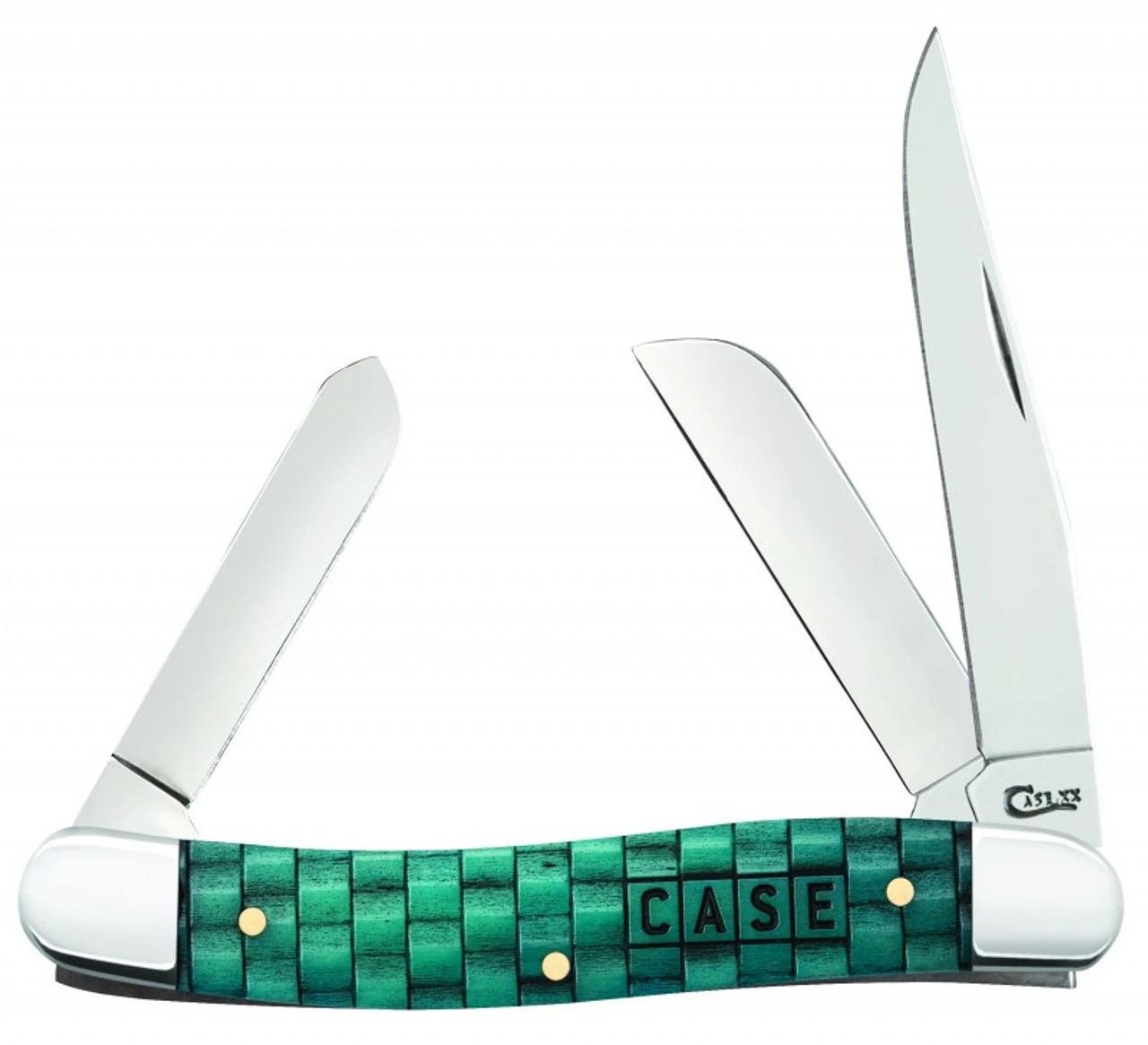 Case Medium Stockman 15503 Basket Weave Turquoise Bone Handle ( 6318 SS) 1 Case Medium Stockman 15503 Basket Weave Turquoise Bone Handle ( 6318 SS)