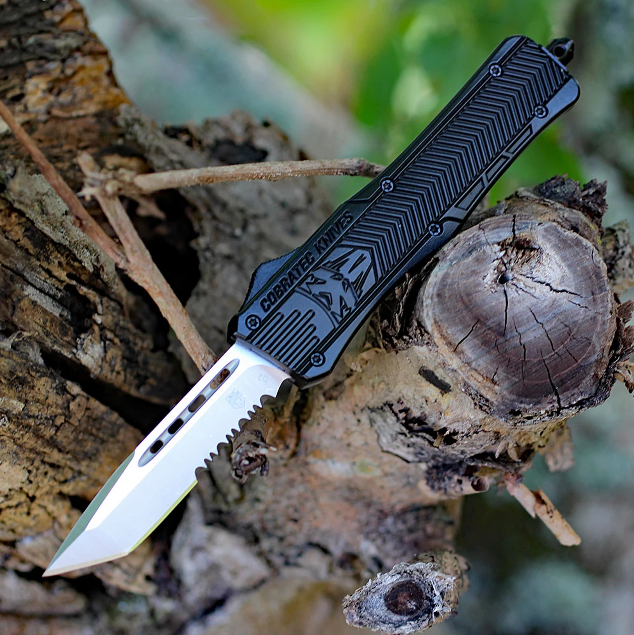 CobraTec Knives MBCTK-1MTS Medium CTK-1 Black, 3.0" D2 Steel Tanto Serrated Blade, Aluminum Handle 1 CobraTec Knives MBCTK-1MTS Medium CTK-1 Black, 3.0" D2 Steel Tanto Serrated Blade, Aluminum Handle