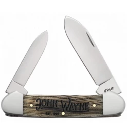 Case Canoe 10706 John Wayne Embellished Bone Handle With Amber Color Wash And Black Definition
