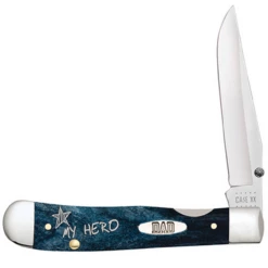 Case Gift Set Dad Kickstart Trapperlock 10591 Smooth Mediterranean Blue Bone Handle (6154AC SS)