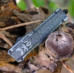 CobraTec Knives LCFCTK-1LTNS Large CTK-1 Carbon Fiber Wrap, 3.75" D2 Steel Tanto Blade, Aluminum Handle -Knifeworks Sales Shop image 77790.1569423795