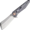 Artisan Osprey ATZ1803PBGC, 3.94" D2 Plain Blade, Black/White Curved G-10 Handle
