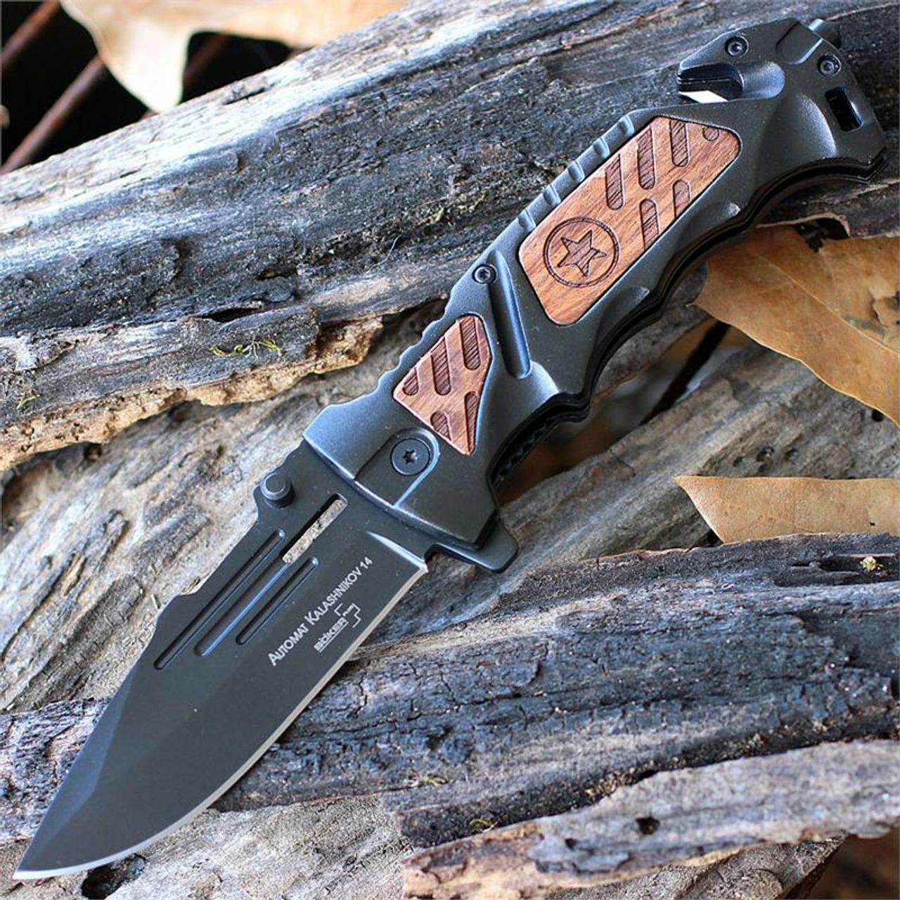 Boker Plus Kalashnikov 14, 3 5/8 In. 440C Coated Stainless Blade 1 Boker Plus Kalashnikov 14, 3 5/8 In. 440C Coated Stainless Blade