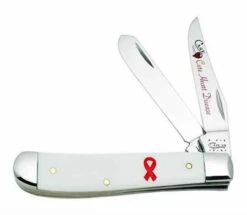 Case 12402 Mini Trapper, Cares Heart Disease, Smooth White Synthetic (4207 SS)