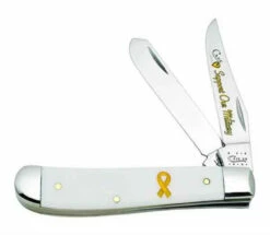 Case 12405 Mini Trapper, Cares Military, Smooth White Synthetic (4202 SS)