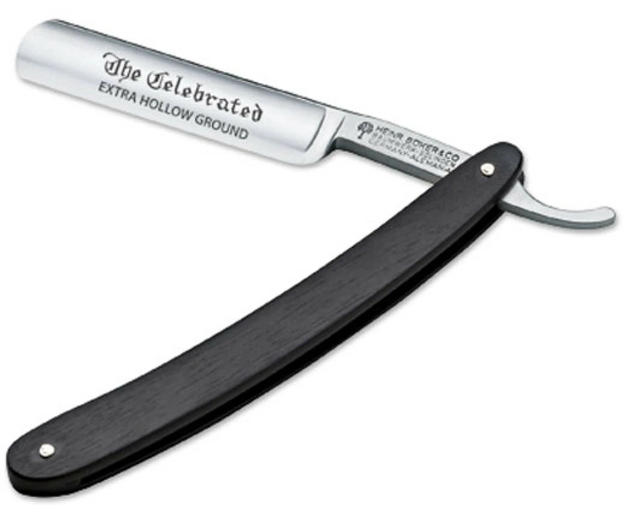 Boker Straight Razor, "The Celebrated" Ebony Handle 1 Boker Straight Razor, "The Celebrated" Ebony Handle