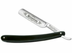 Boker Straight Razor, Stainless Steel Black Handle