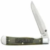 Case 15006 US Army TrapperLock W/Clip, Smooth Olive Green Bone Handle (6154LC SS)