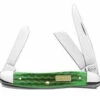 Case 15706 John Deere Medium Stockman, Corn Cob Jigged Bright Green Bone Handle (6318 SS)