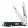 Case 22551 Navy Mini Trapper, Rogers Jigged Navy Blue Bone Handle (6207 SS)