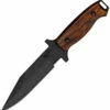 Bear Ops BC31004 Close Quarter Combat Fixed Blade, 6" 154CM SS Plain Blade Black Titanium Coating, Cocobolo Handle, Nylon Sheath