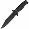 Bear Ops BC31005 Close Quarter Combat Knife, 6" 154CM SS Plain Blade, Black G-10 Handles, Nylon Sheath