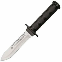 Aitor 16012 Jungle King II. & Survival Kit, 5.5" SS Plain Blade, Black SS Handle, OD Green Nylon Sheath