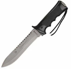 Aitor 16020 Commando & Survival Kit, 7" SS Plain Blade, Black Aluminum Handle, Black Nylon Sheath