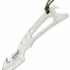 Aitor 16026 Skeletal Gut-hook Skinner JKII, 1.37" SS Plain Blade, SS Handle, OD Green Lanyard, OD Green Canvas Sheath