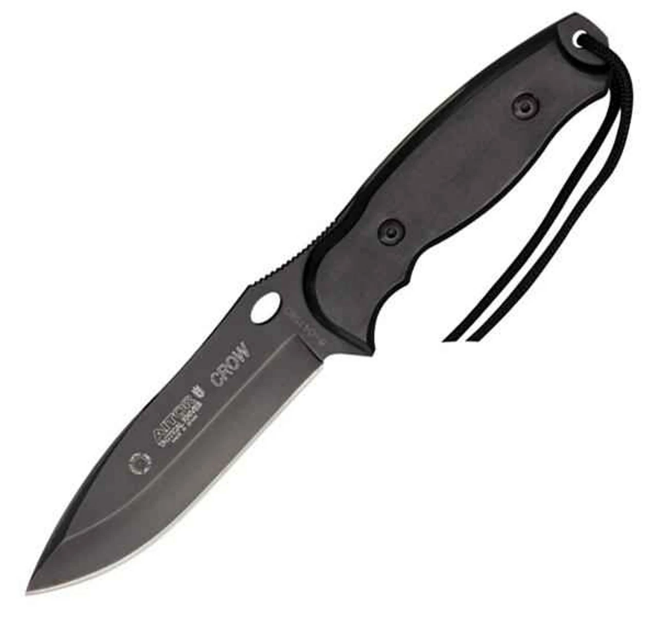 Aitor 16129 Crow Black, 4.5" Coated SS Plain Blade, Fenolgraf Handles, Leather Sheath 1 Aitor 16129 Crow Black, 4.5" Coated SS Plain Blade, Fenolgraf Handles, Leather Sheath