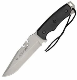 AITOR 16130 UNO KNIFE, 5.62" SS Plain Blade, Black Fenolgraf Handles, Nylon Sheath